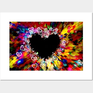 Multiple hearts in overall colourful heart design Posters and Art